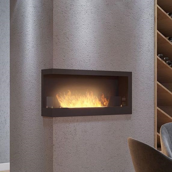 InFire - Chimenea BIO de esquina 45x90 cm 3kW negro