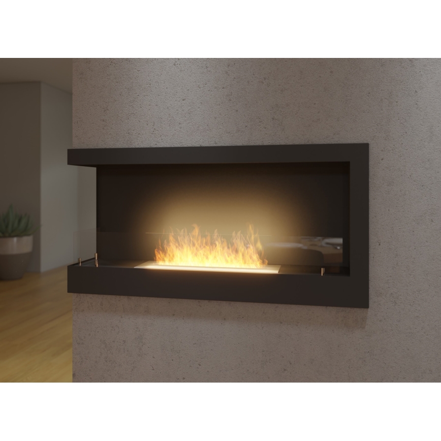 InFire - Chimenea BIO de esquina 45x90 cm 3kW negro