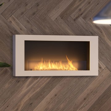 InFire - Chimenea BIO de pared 120x56 cm 3kW blanca