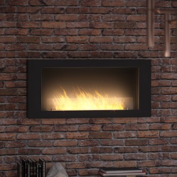 InFire - Chimenea BIO de pared 120x56 cm 3kW negra