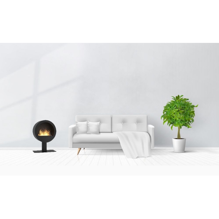 InFire - Chimenea BIO diámetro 70 cm 3kW negro