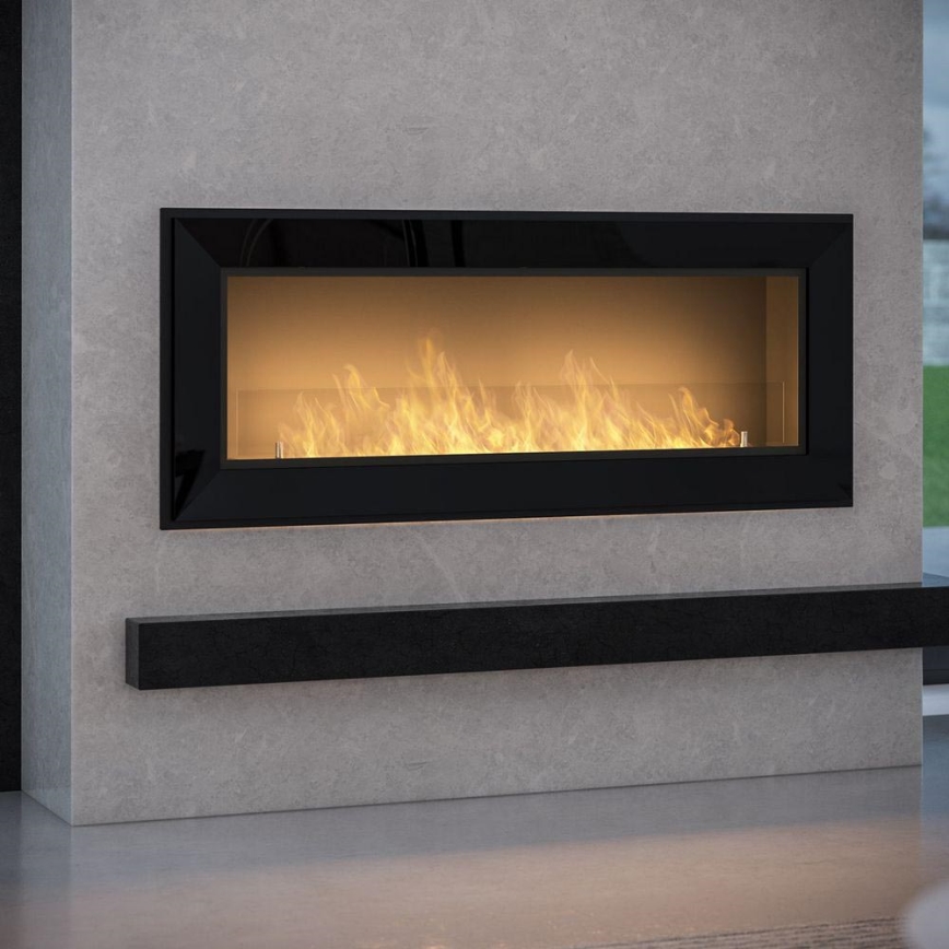 InFire - Chimenea BIO empotrable 49x120 cm 3kW negro
