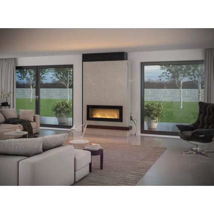 InFire - Chimenea BIO empotrable 49x120 cm 3kW negro