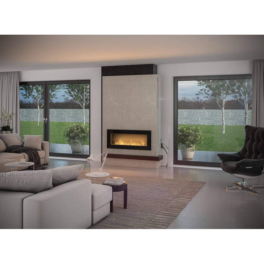 InFire - Chimenea BIO empotrable 49x120 cm 3kW negro
