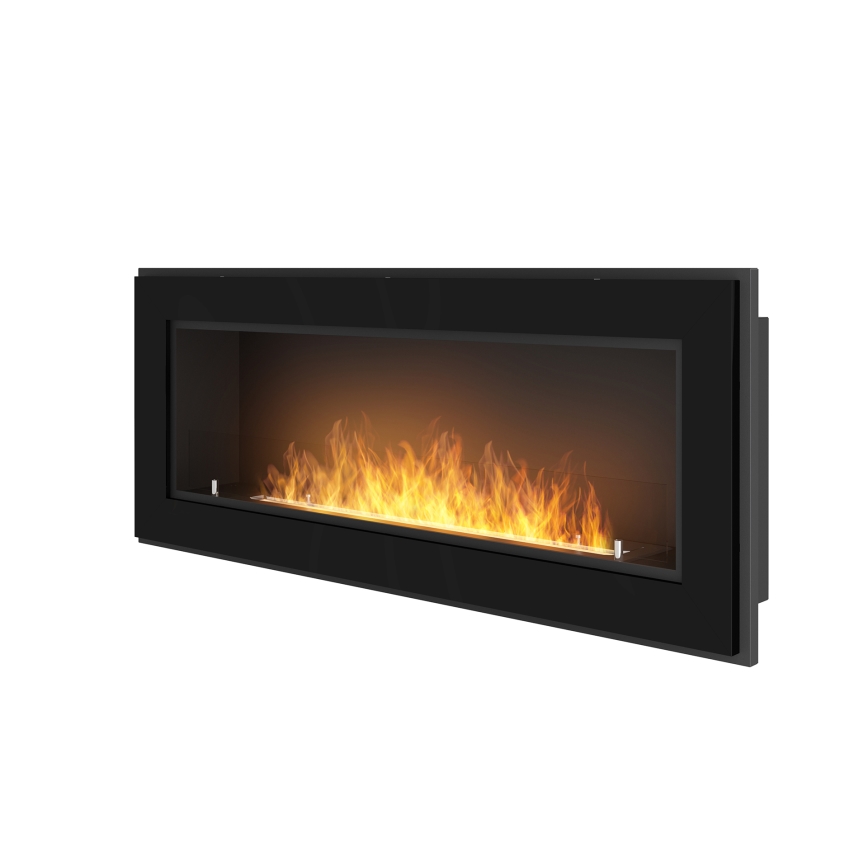 InFire - Chimenea BIO empotrable 49x120 cm 3kW negro