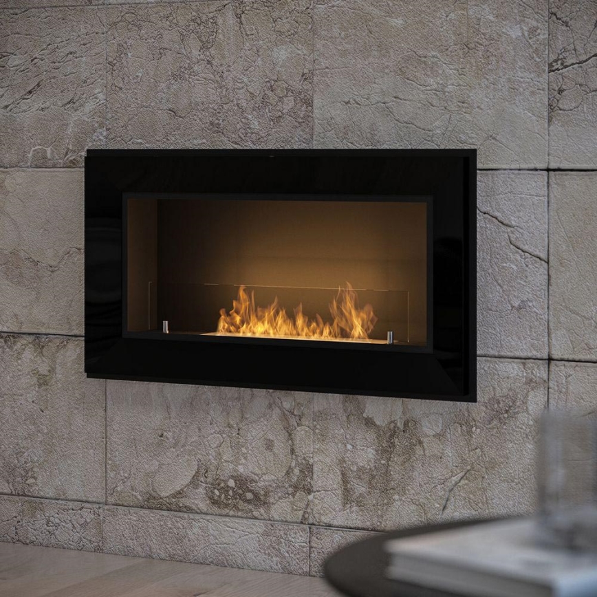 InFire - Chimenea BIO empotrable 49x90 cm 3kW negro