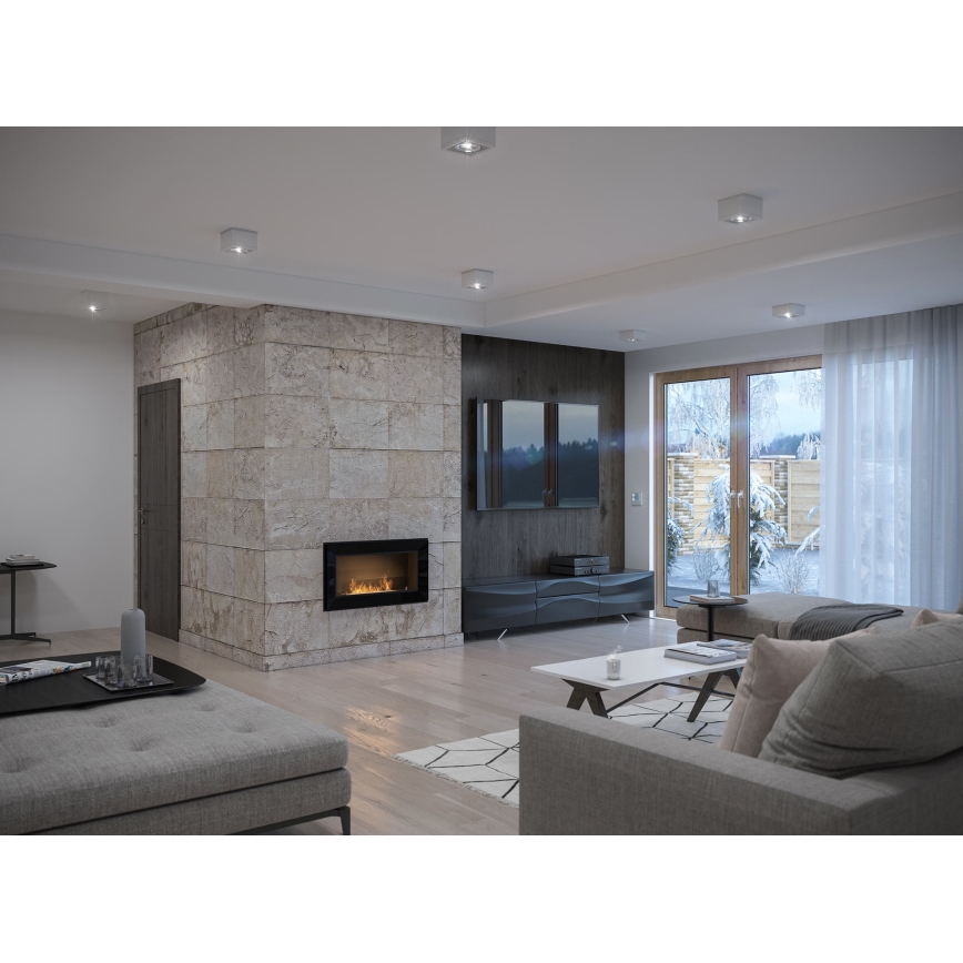 InFire - Chimenea BIO empotrable 49x90 cm 3kW negro
