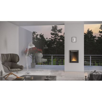 InFire - Chimenea BIO empotrable 79x55 cm 3kW negro