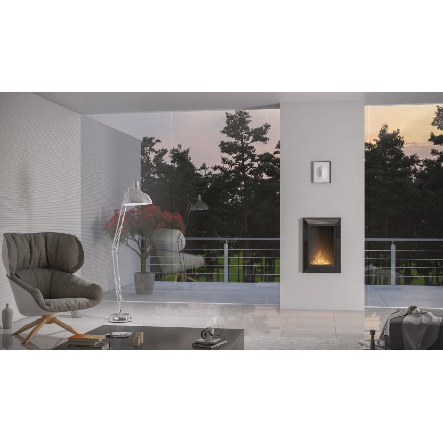 InFire - Chimenea BIO empotrable 79x55 cm 3kW negro