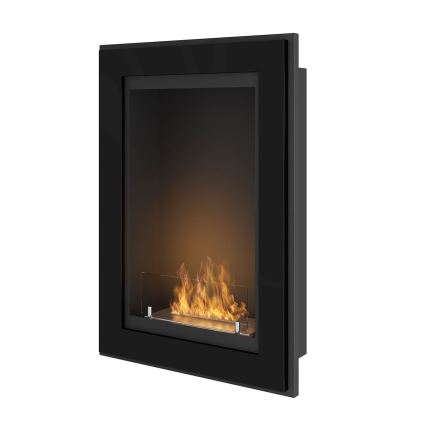 InFire - Chimenea BIO empotrable 79x55 cm 3kW negro