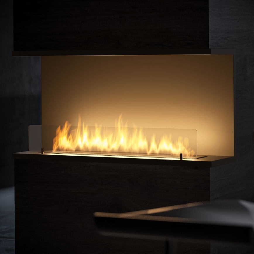 InFire - Chimenea BIO empotrada 100x50 cm 3kW negro