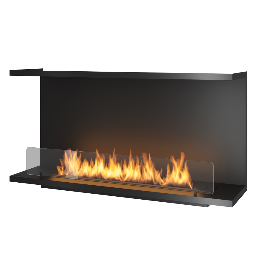 InFire - Chimenea BIO empotrada 100x50 cm 3kW negro