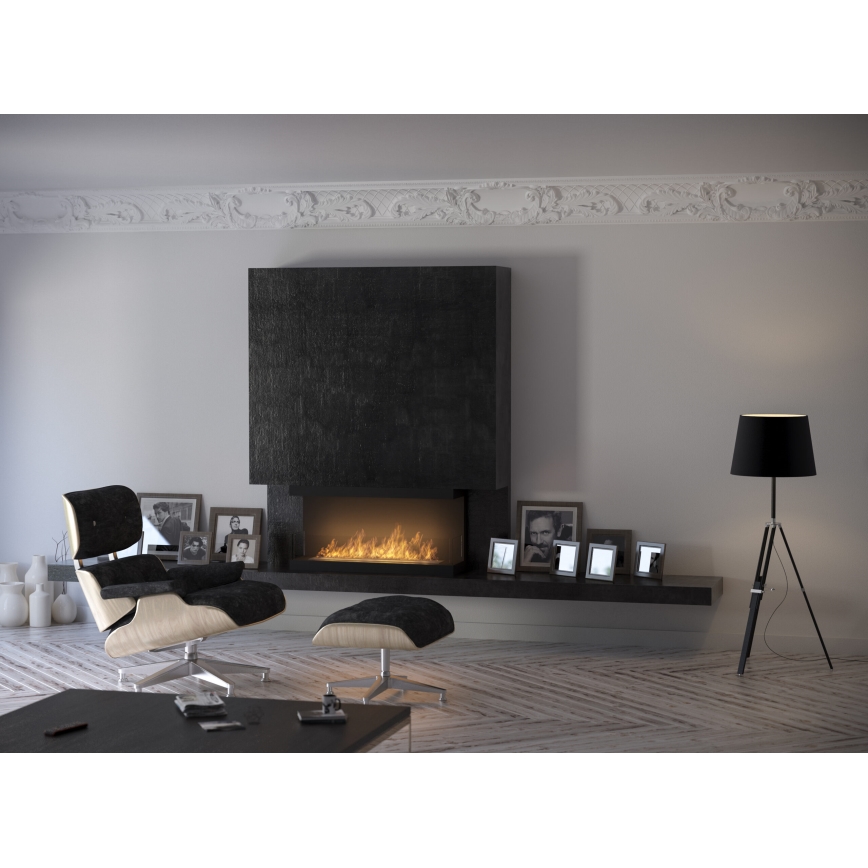 InFire - Chimenea BIO empotrada 100x50 cm 3kW negro