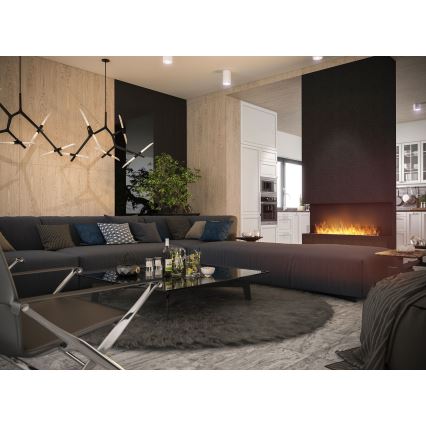 InFire - Chimenea BIO empotrada 120x45 cm 3kW negro
