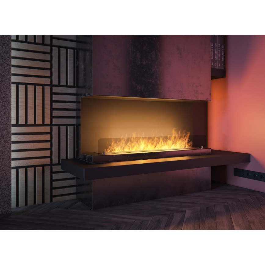 InFire - Chimenea BIO empotrada 120x45 cm 3kW negro