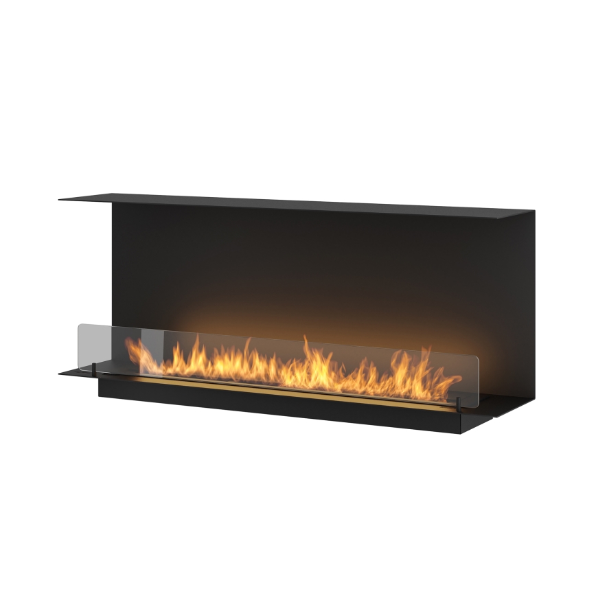 InFire - Chimenea BIO empotrada 120x45 cm 3kW negro