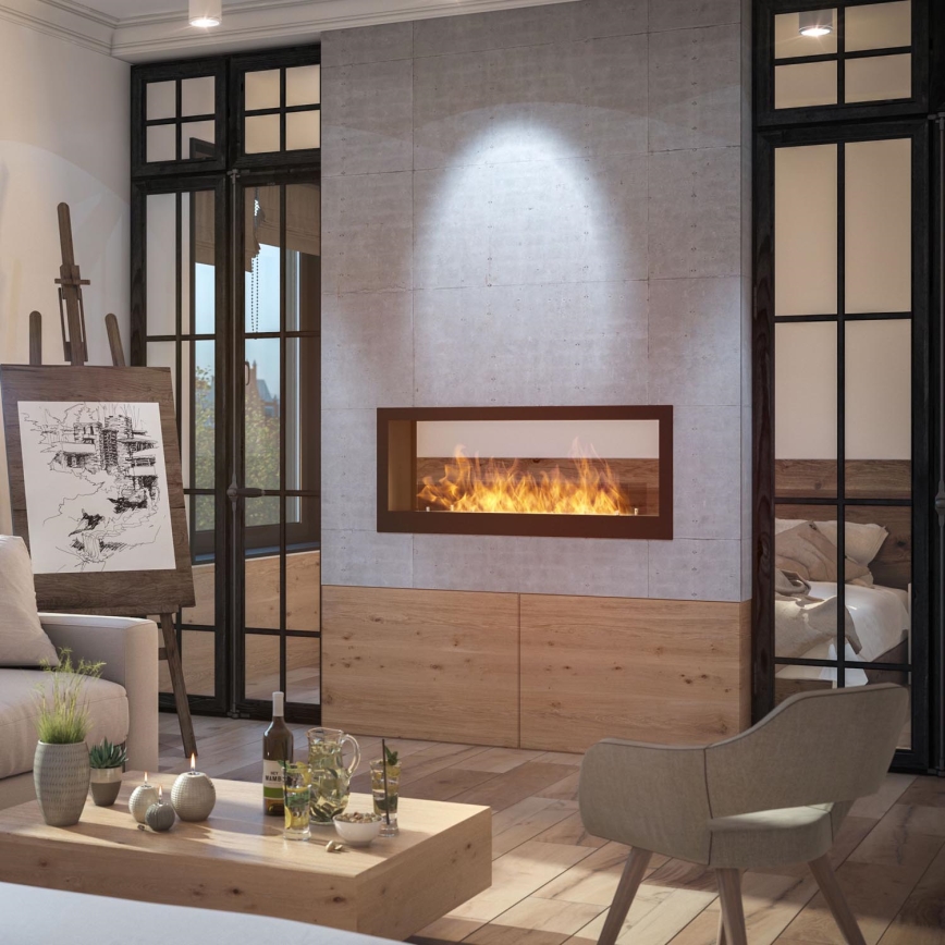 InFire - Chimenea BIO empotrada 120x50 cm 3kW bifacial