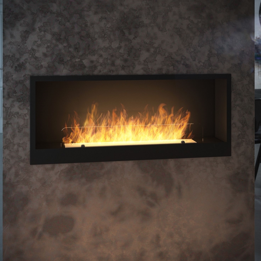 InFire - Chimenea BIO empotrada 120x50 cm 3kW negro