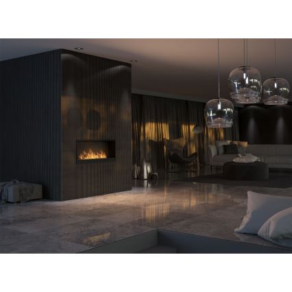 InFire - Chimenea BIO empotrada 120x50 cm 3kW negro