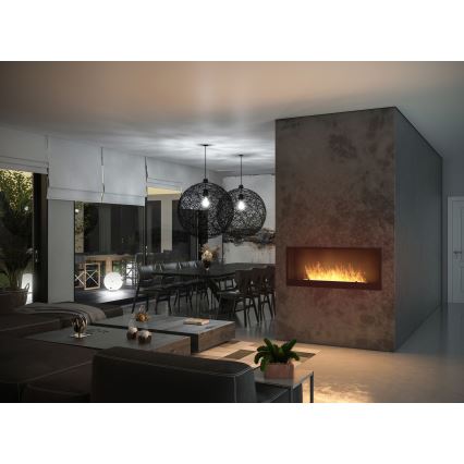 InFire - Chimenea BIO empotrada 120x50 cm 3kW negro