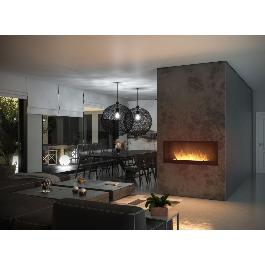 InFire - Chimenea BIO empotrada 120x50 cm 3kW negro