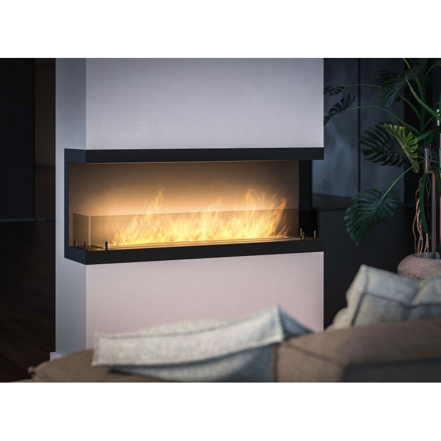 InFire - Chimenea BIO empotrada 120x50 cm 5kW negro