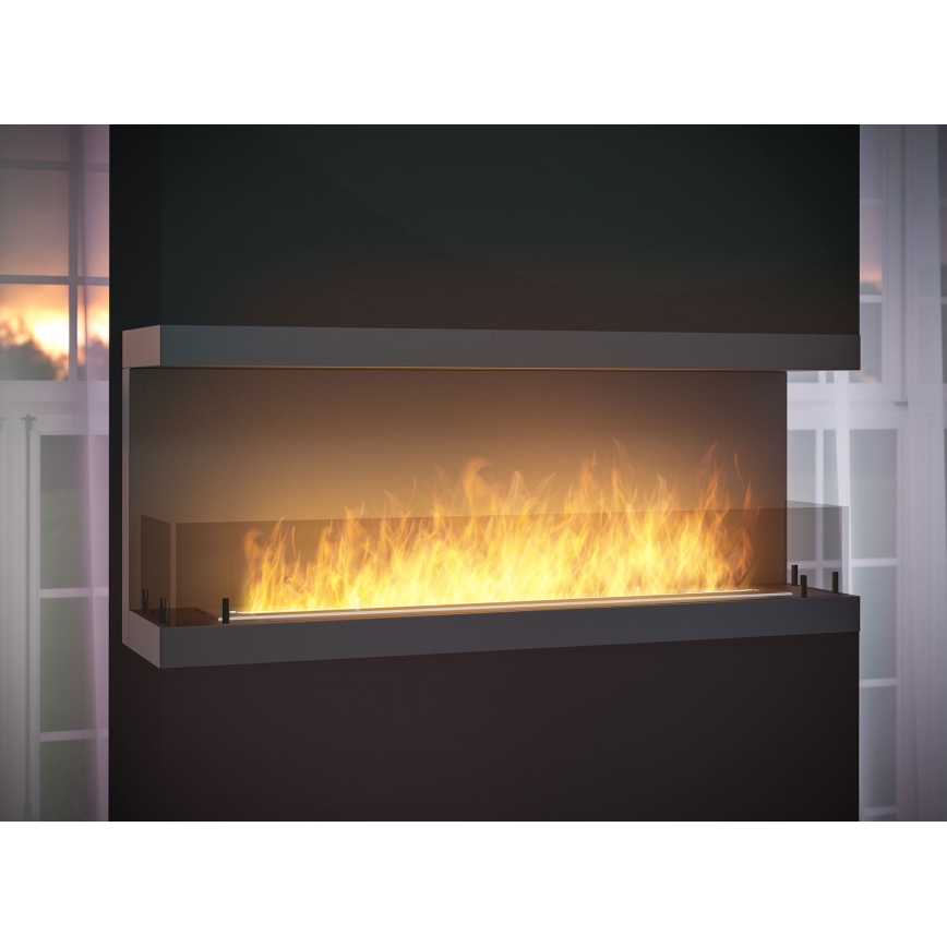 InFire - Chimenea BIO empotrada 120x50 cm 5kW negro