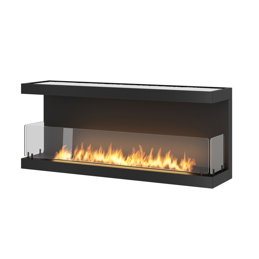 InFire - Chimenea BIO empotrada 120x50 cm 5kW negro