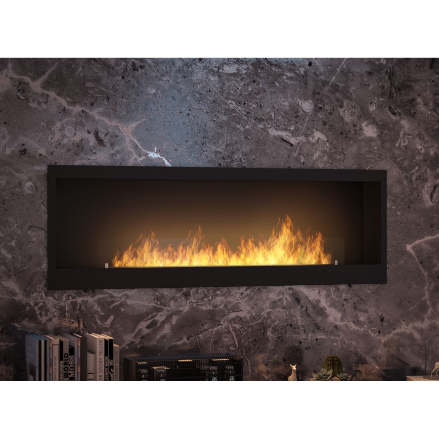 InFire - Chimenea BIO empotrada 150x50 cm 4,2kW negro