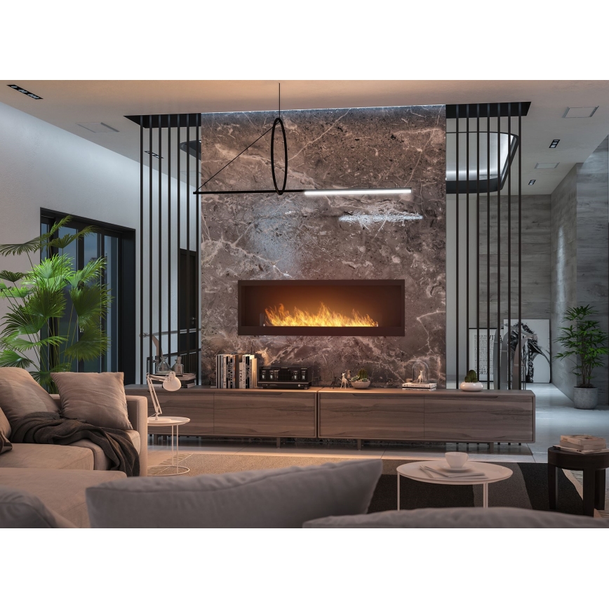 InFire - Chimenea BIO empotrada 150x50 cm 4,2kW negro