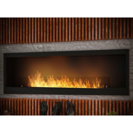 InFire - Chimenea BIO empotrada 150x50 cm 4,2kW negro