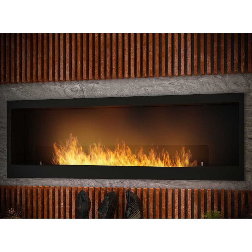 InFire - Chimenea BIO empotrada 150x50 cm 4,2kW negro
