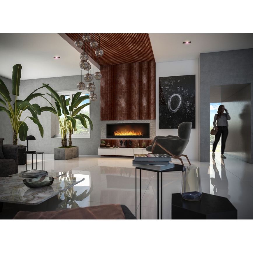 InFire - Chimenea BIO empotrada 150x50 cm 4,2kW negro