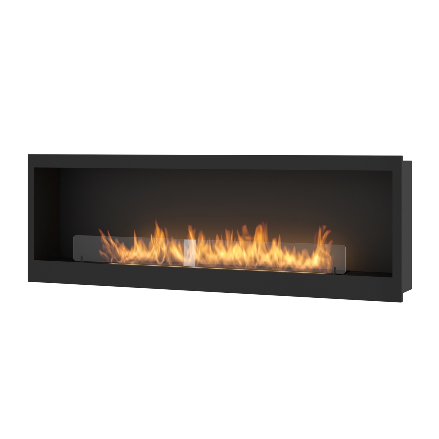 InFire - Chimenea BIO empotrada 150x50 cm 4,2kW negro