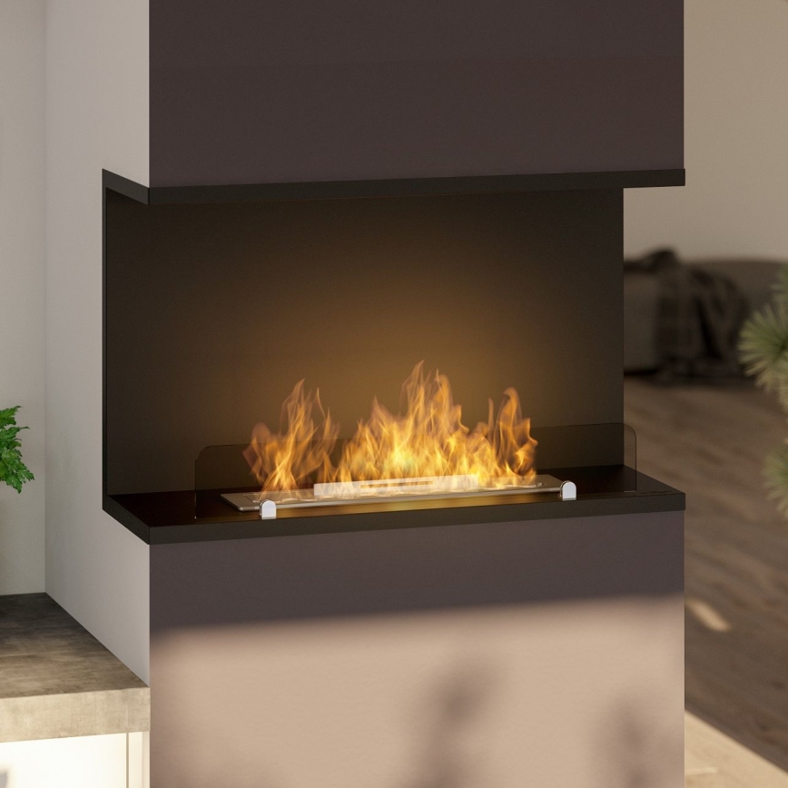 InFire - Chimenea BIO empotrada 80x45 cm 3kW negro