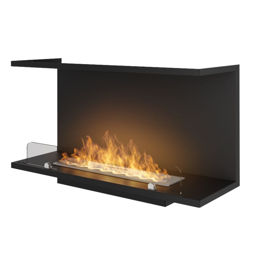 InFire - Chimenea BIO empotrada 80x45 cm 3kW negro