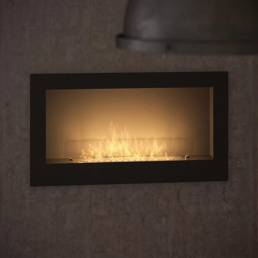 InFire - Chimenea BIO empotrada 90x50 cm 3kW negro