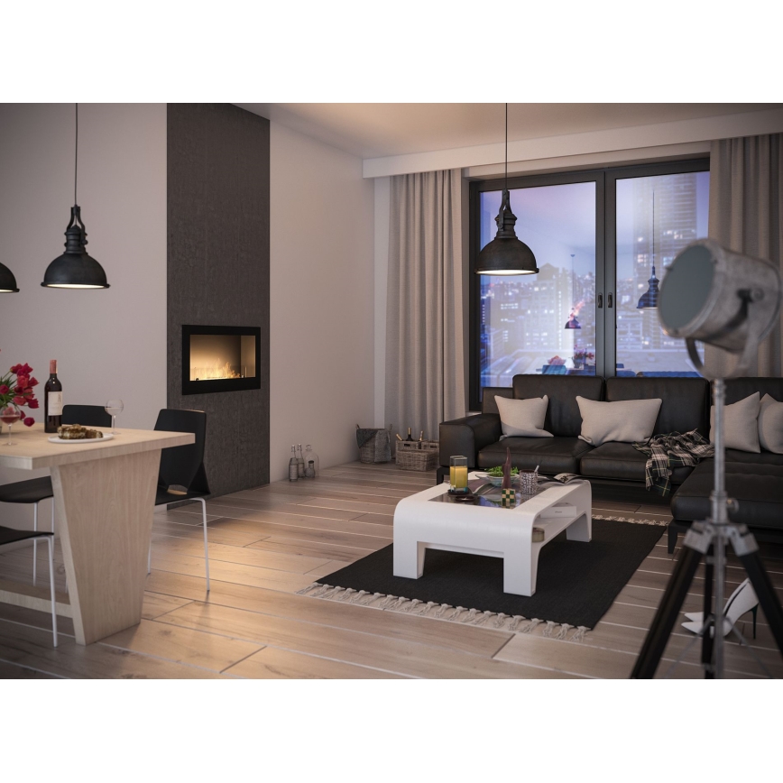 InFire - Chimenea BIO empotrada 90x50 cm 3kW negro