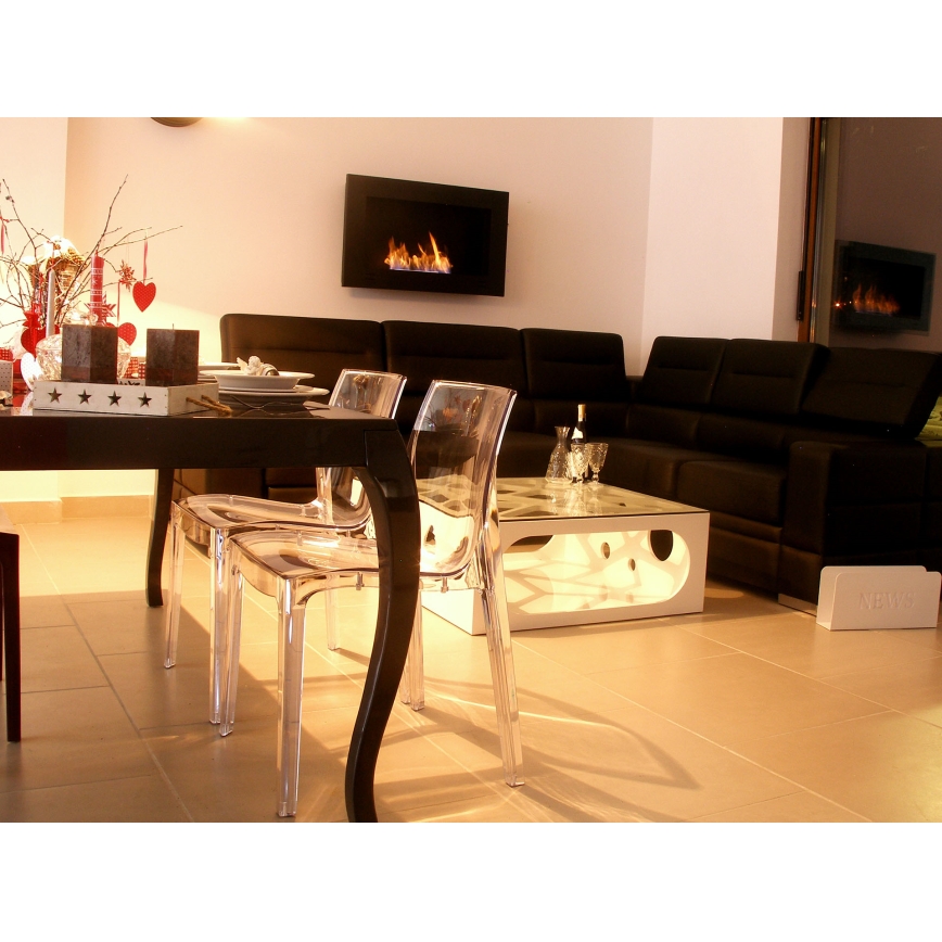 InFire - Chimenea BIO empotrada 90x50 cm 3kW negro