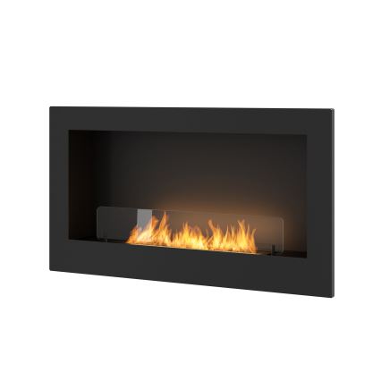 InFire - Chimenea BIO empotrada 90x50 cm 3kW negro