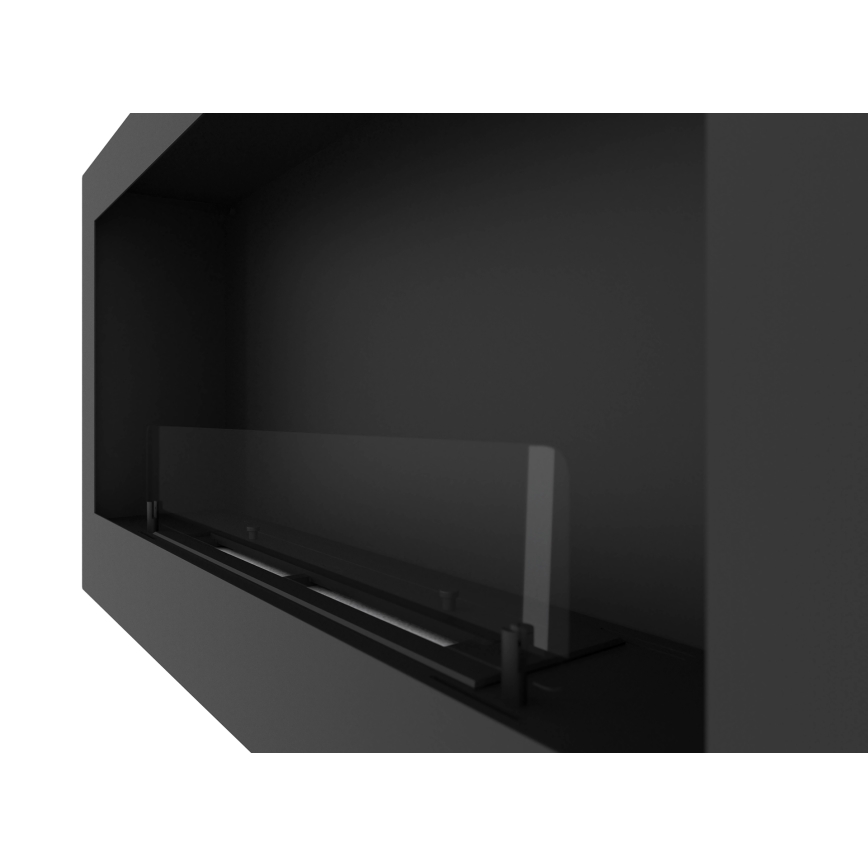 InFire - Chimenea BIO empotrada 90x50 cm 3kW negro