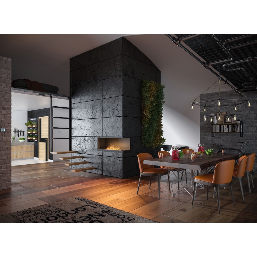 InFire - Chimenea de esquina BIO 110x45 cm 3kW negro