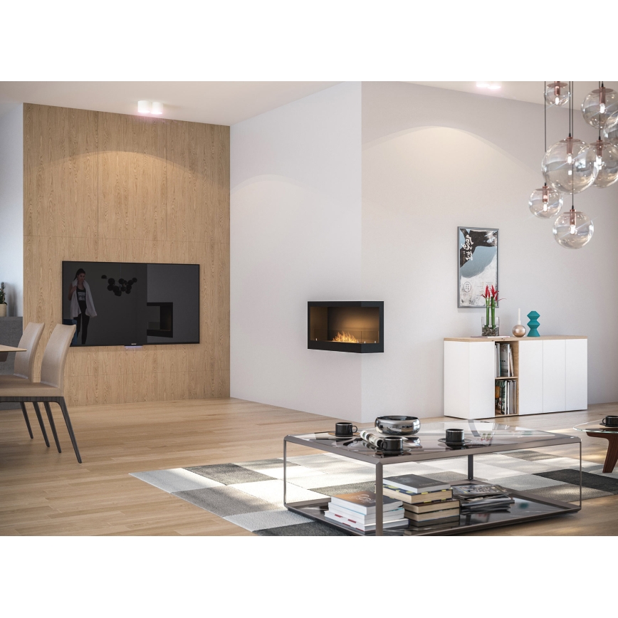 InFire - Chimenea de esquina BIO 45x90 cm 3kW negro