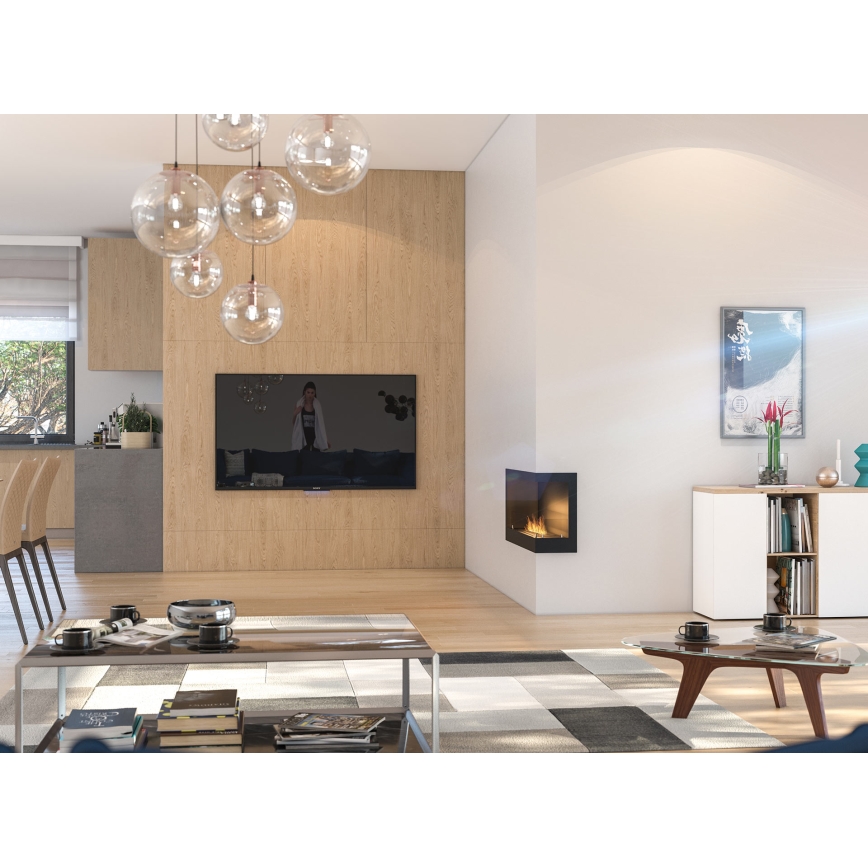 InFire - Chimenea de esquina BIO 45x90 cm 3kW negro