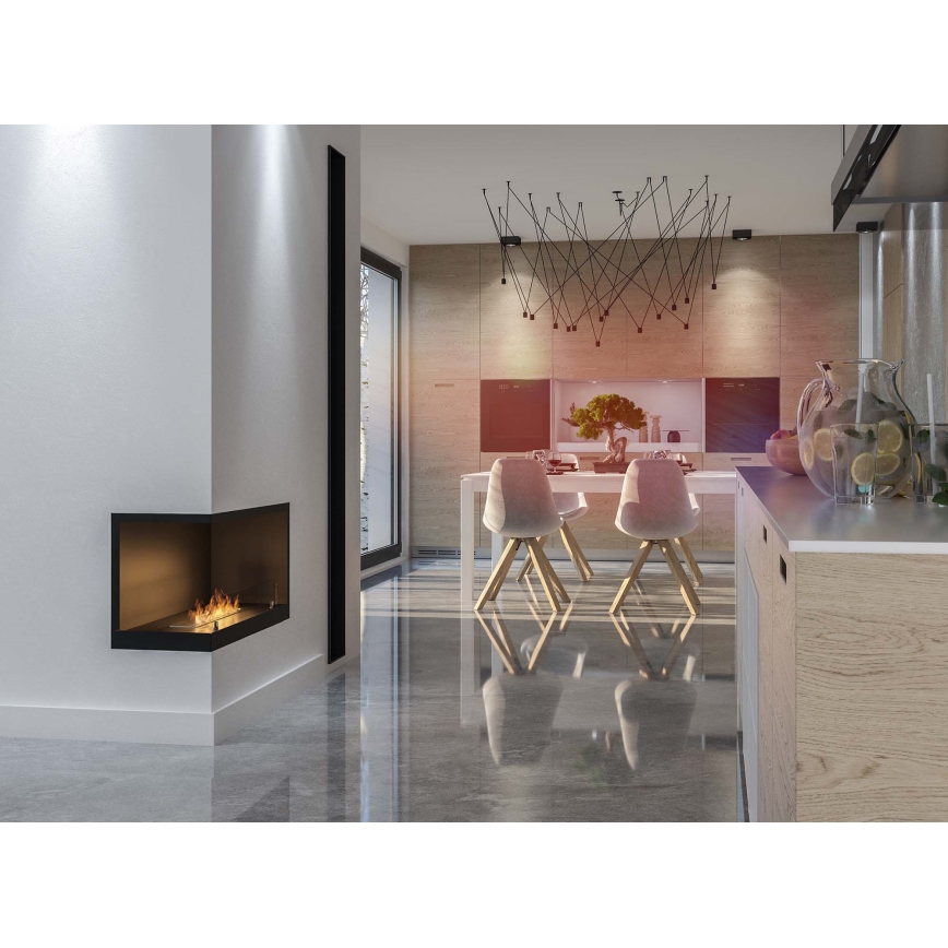 InFire - Chimenea de esquina BIO 80x45 cm 3kW negro