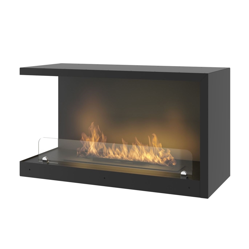InFire - Chimenea de esquina BIO 80x45 cm 3kW negro