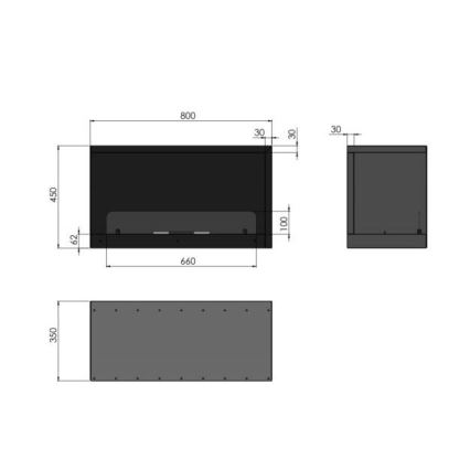 InFire - Chimenea de esquina BIO 80x45 cm 3kW negro