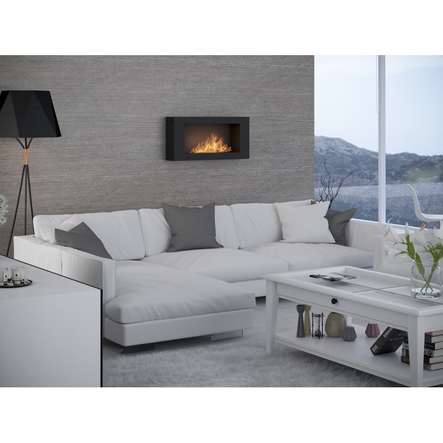 InFire - Chimenea de pared BIO 44x91 cm 3kW negro