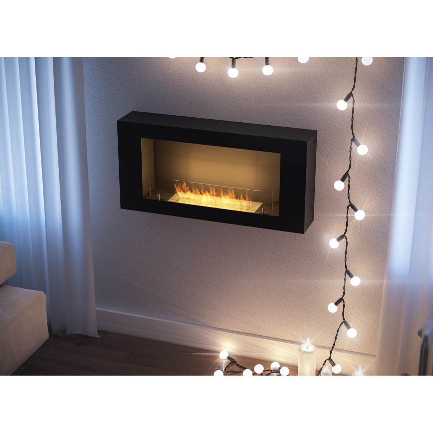 InFire - Chimenea de pared BIO 44x91 cm 3kW negro