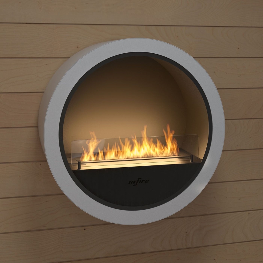 InFire - Chimenea de pared BIO d. 70 cm 3kW blanco